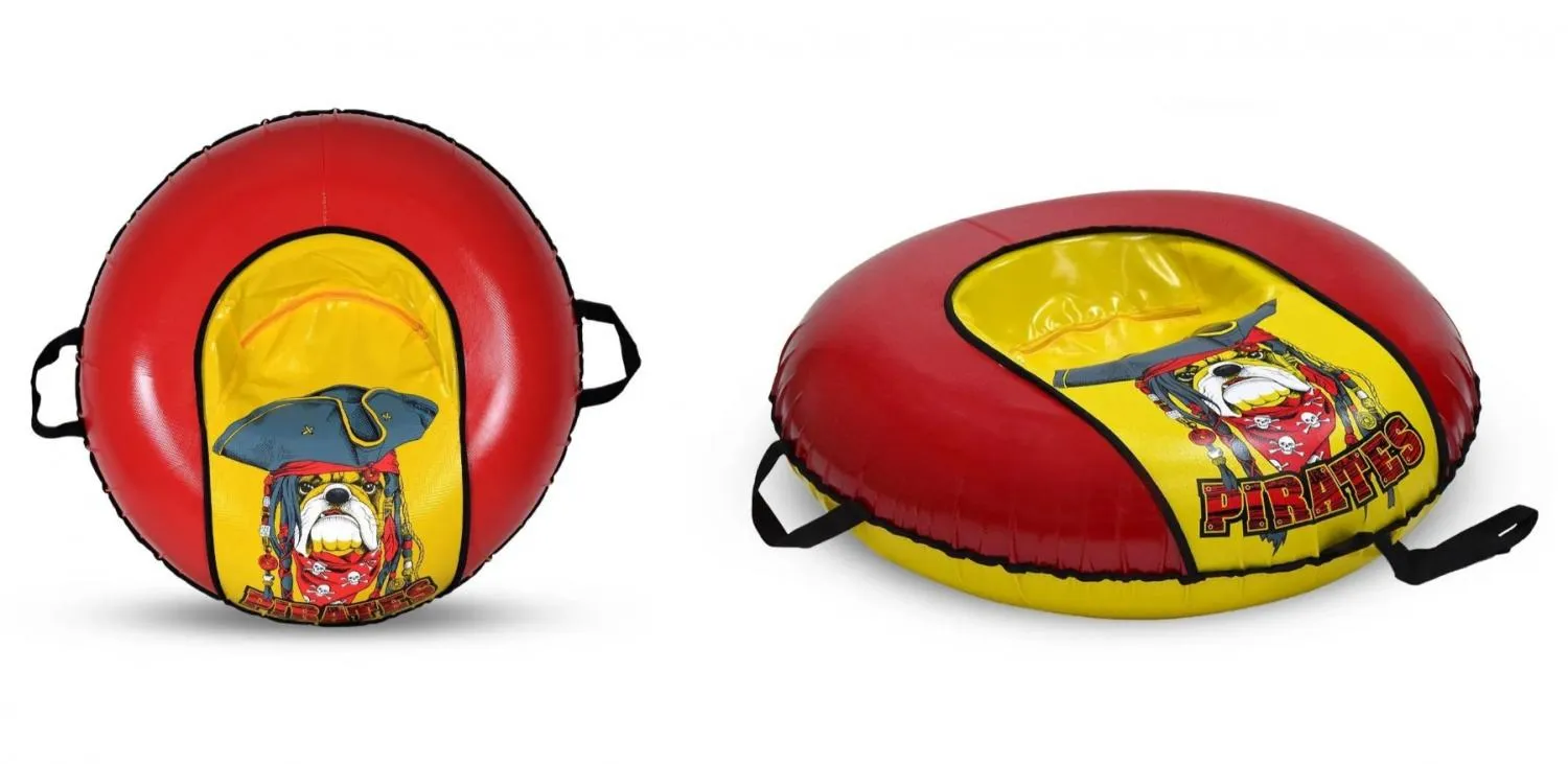 Санки "Ватрушка" ПВХ-ПВХ 93 см Comfort, принт TT "PIRATES" (Red/Yellow)