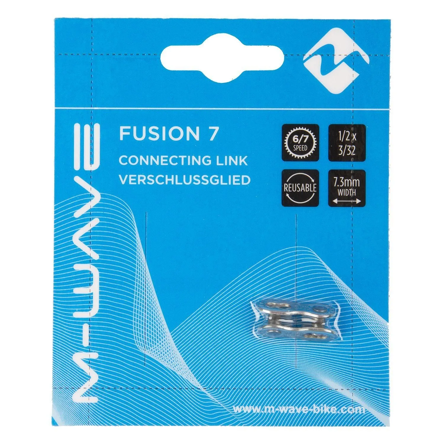 Цепь/замок M-WAVE 1/2"*3/32" 7,3мм многораз, 7ск